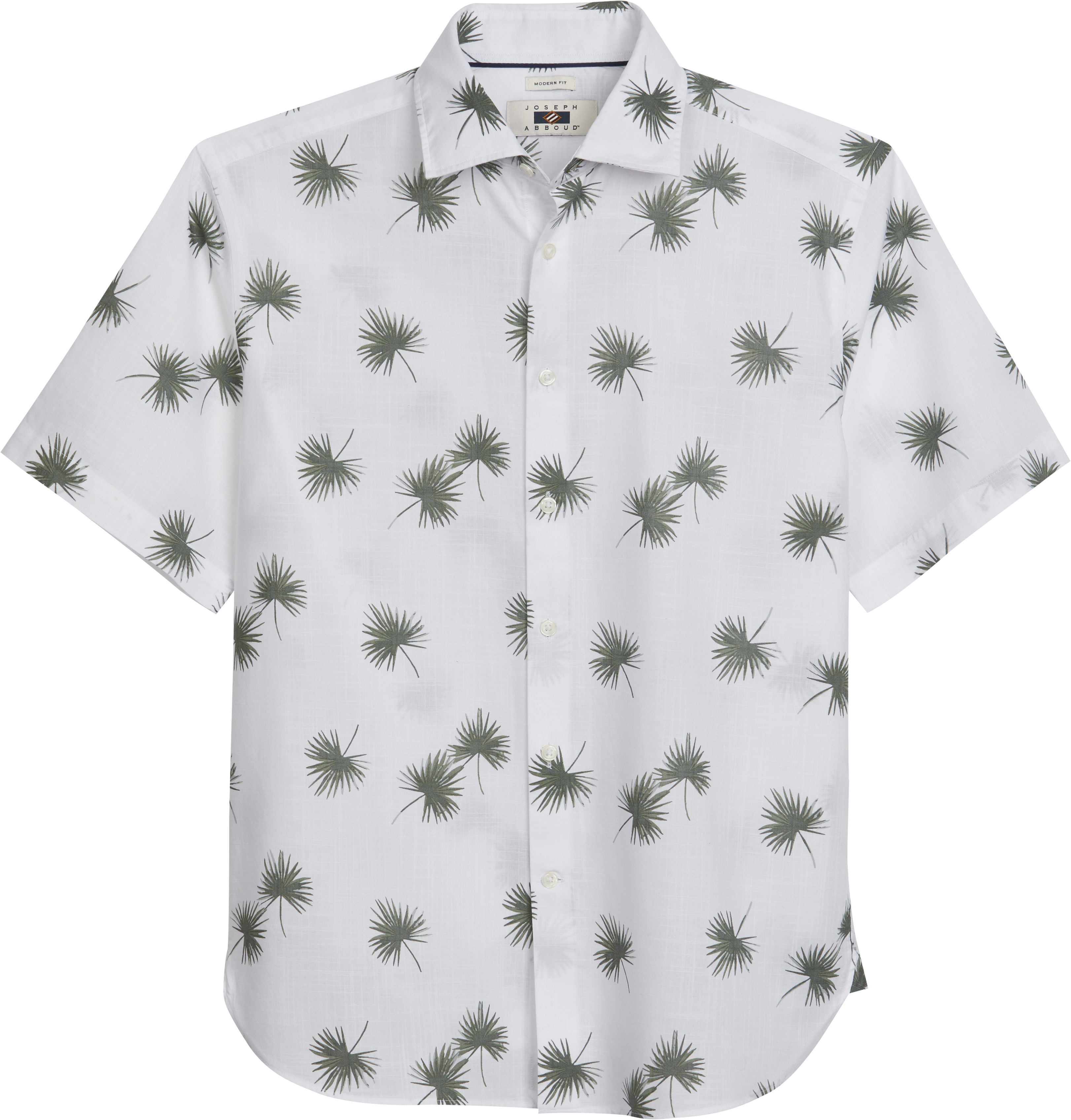 Modern Fit Palm Leaves Sport Shirt