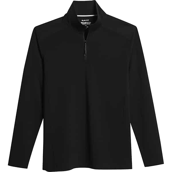 Awearness Kenneth Cole Men's Slim Fit 1/4-Zip Sweater Black - Size: Large