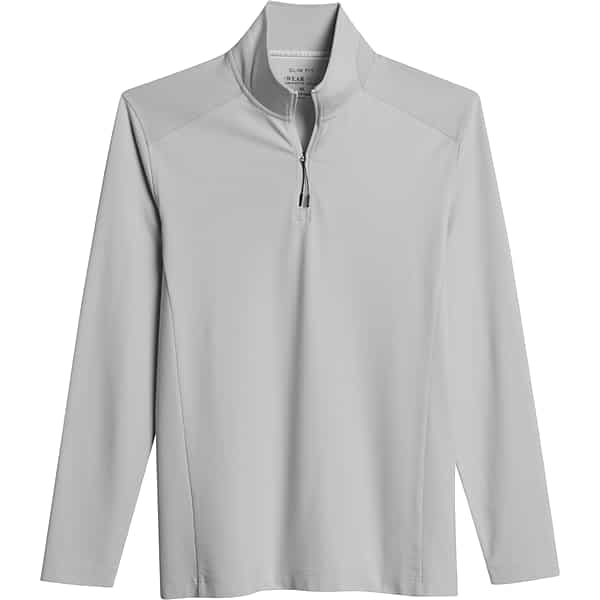 Awearness Kenneth Cole Big & Tall Men's Slim Fit 1/4-Zip Sweater Lt Grey - Size: LT