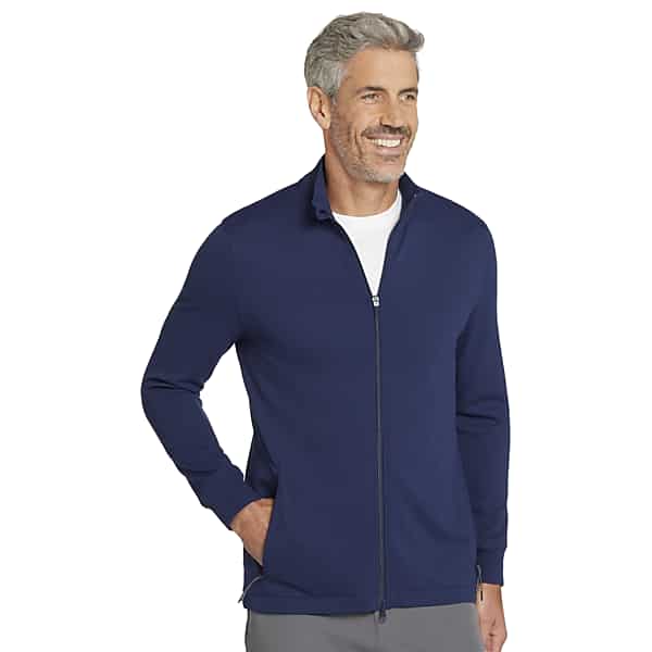 Awearness Kenneth Cole Men's Slim Fit Full Zip Performance Sweater Navy - Size: Small