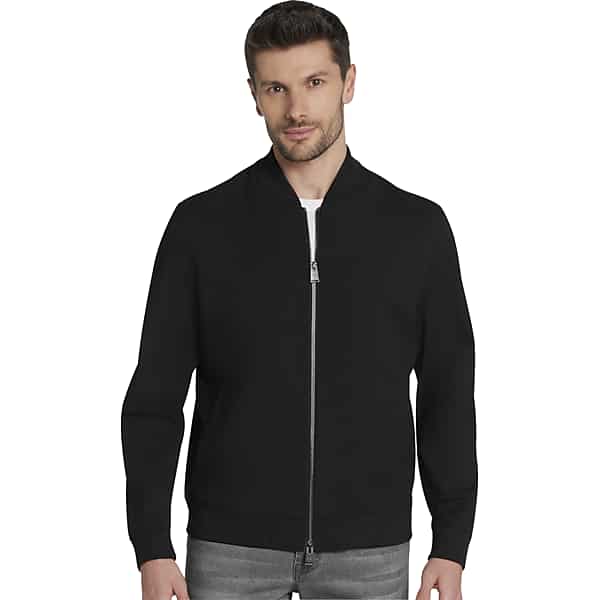 Awearness Kenneth Cole Men's Slim Fit Melange Stretch Bomber Jacket Black - Size: 4XLT TMW6R2J51002