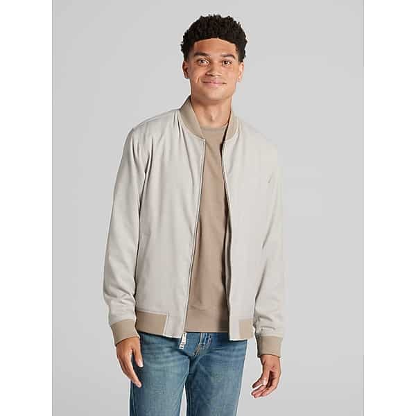Awearness Kenneth Cole Big & Tall Men's Stretch Bomber Jacket Khaki - Size: 1X