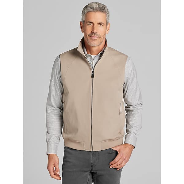 Awearness Kenneth Cole Men's Modern Fit Performance Full Zip Vest Khaki - Size: XL