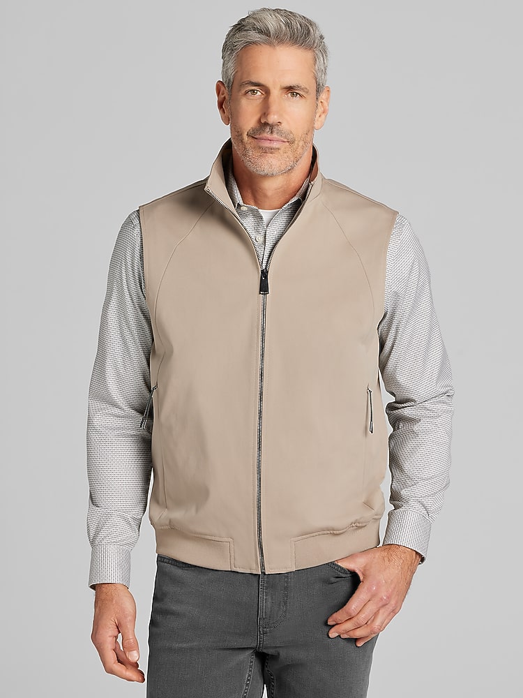 Awearness Kenneth Cole Modern Fit Performance Full Zip Vest, Khaki