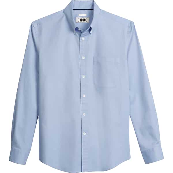 Joseph Abboud Men's Modern Fit Twill Button Up Shirt Blue - Size: Large TMW6R4430014
