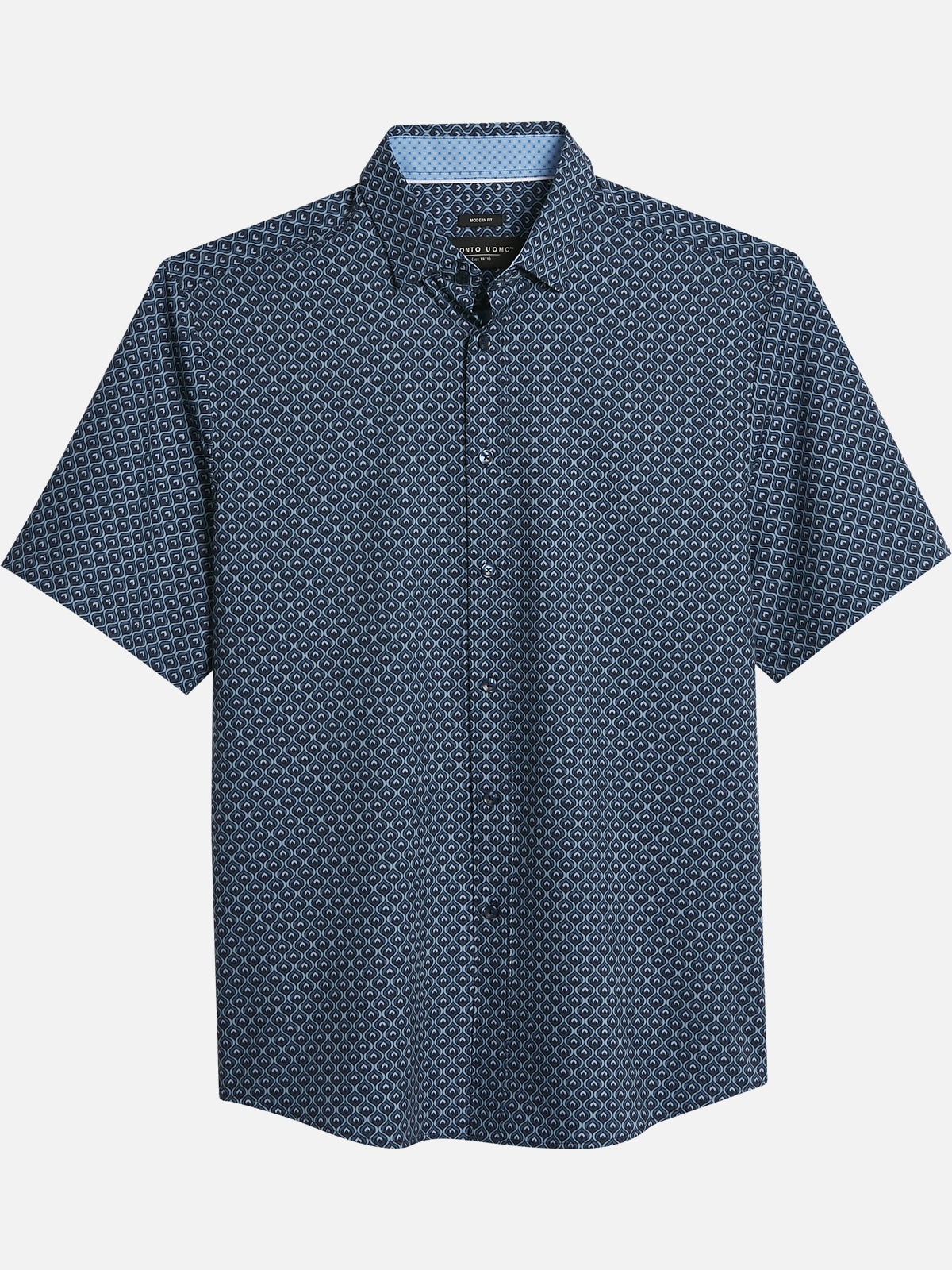 Pronto Uomo Modern Fit Moroccan Tile Short Sleeve Sport Shirt | All ...