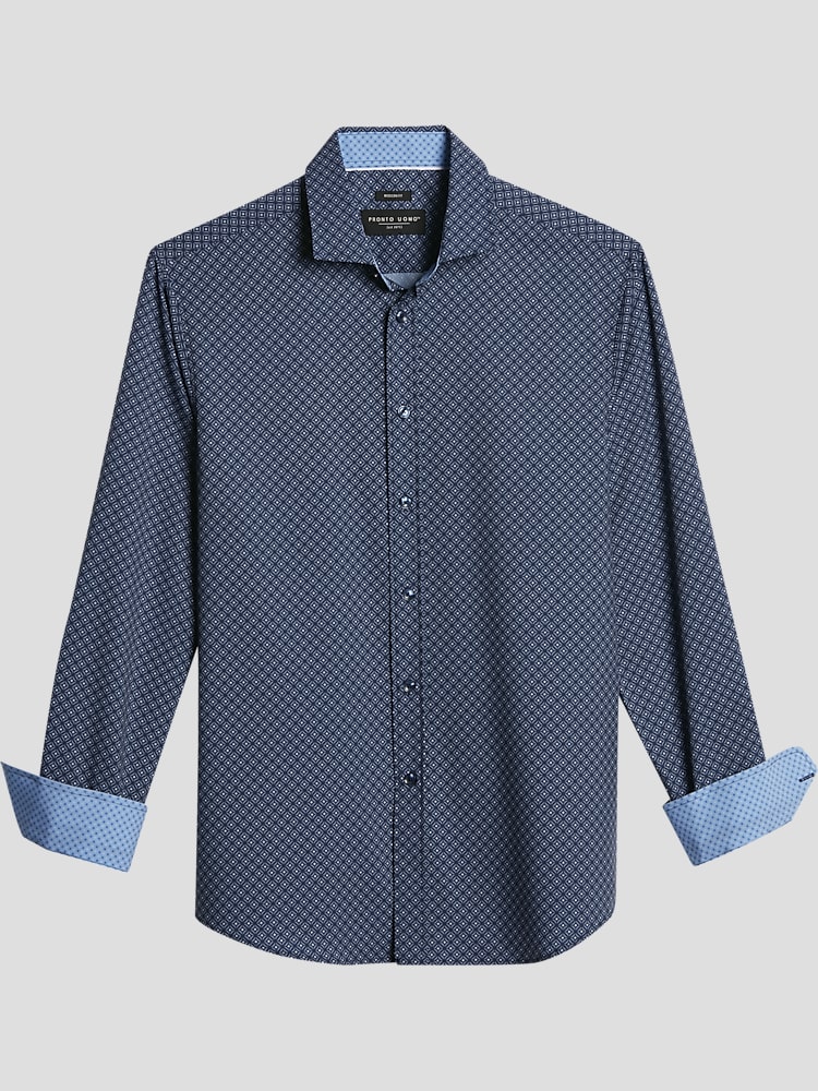 Grey Mens T Shirt Men's Casual Floral Print Shirt Long