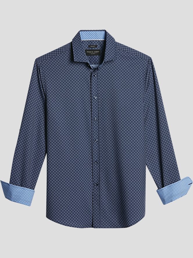 Pronto Uomo 4-Way Diamond Medallion Casual Button Up Shirt