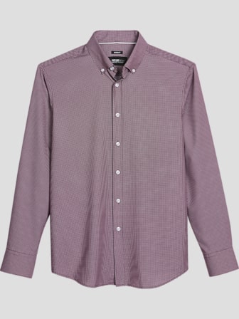 Modern Fit Twill Button Up Shirt