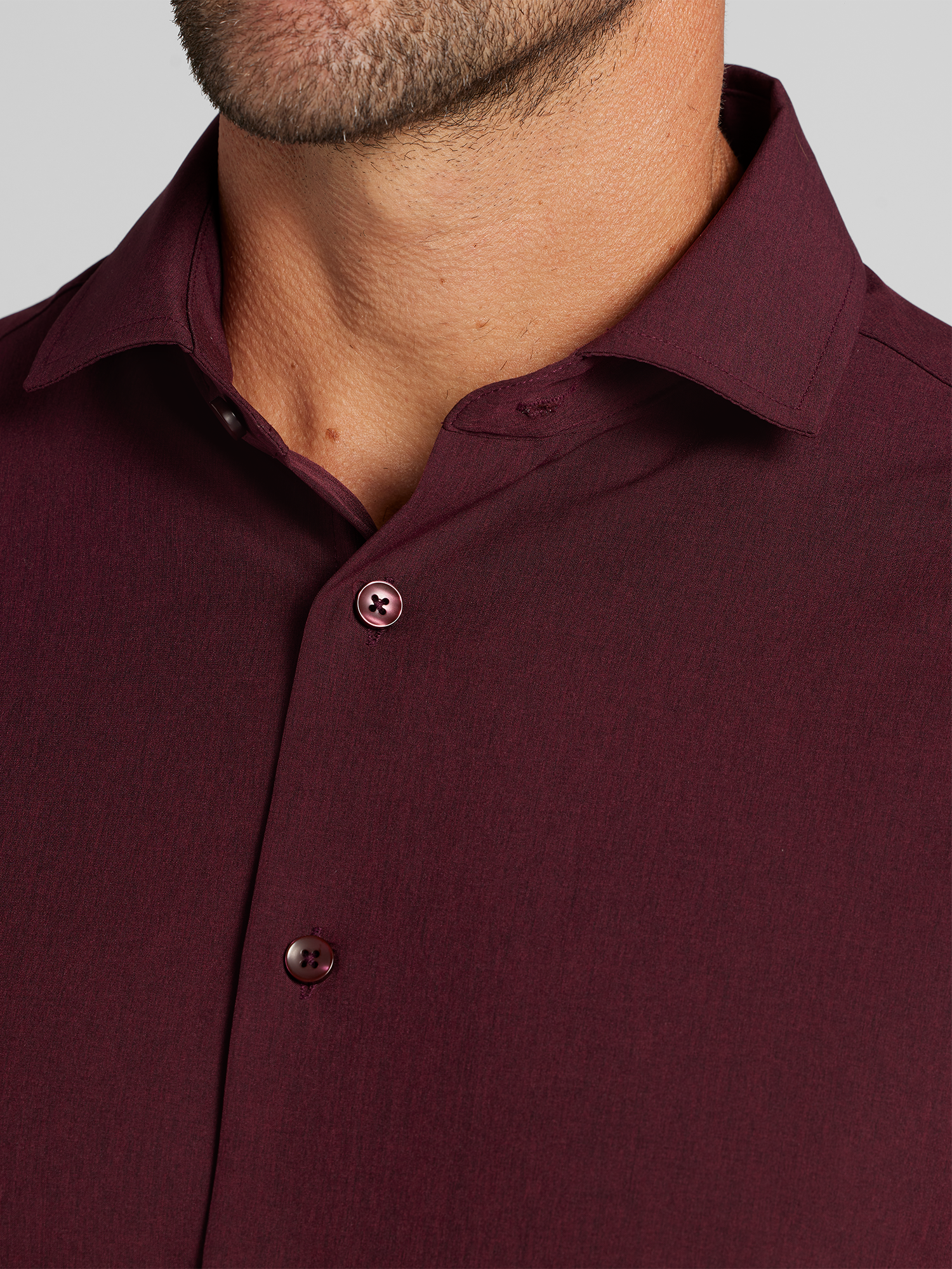 aqua burgundy dress Comfort Stretch Non-Iron Paisley Dress Shirt With Contrast Trim