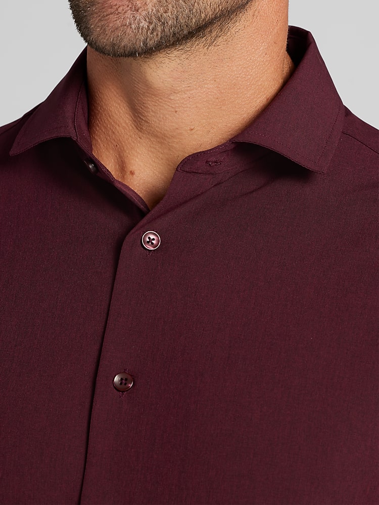 Awearness Kenneth Cole Big & Tall Modern Fit 4-Way Stretch Button-Up Shirt in Wine/Burgundy  Mens Performance Dress Shirt, Size 4X