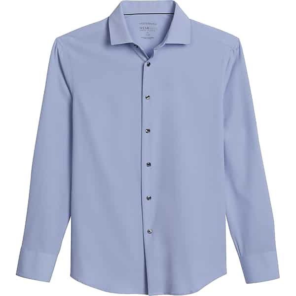 Awearness Kenneth Cole Men's Modern Fit Performance 4-Way Stretch Button Up Shirt Light Blue - Size: Small TMW6R8M10093