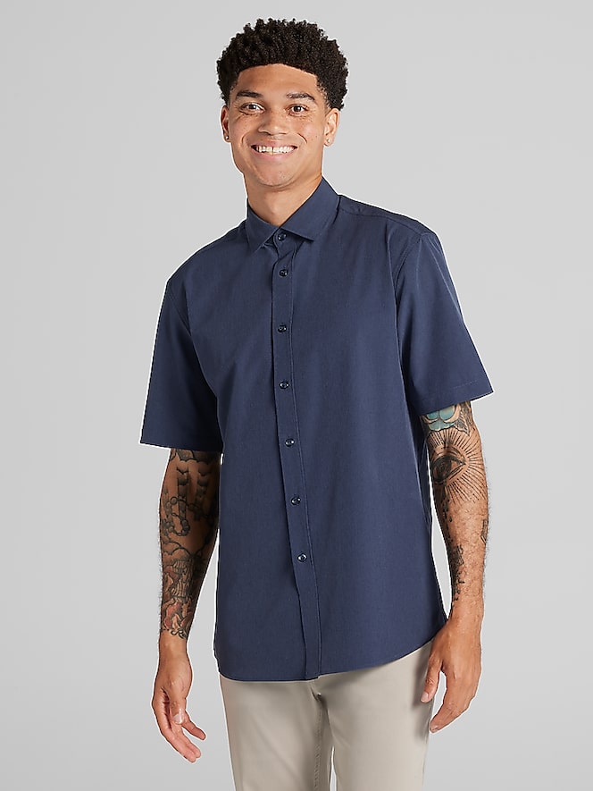 Awearness Kenneth Cole Modern Fit Performance 4-Way Stretch Button Up Shirt