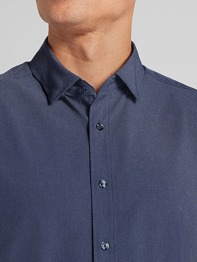 Awearness Kenneth Cole CHILLFLEX Modern Fit Short Sleeve 4-Way Stretch Button Up Shirt