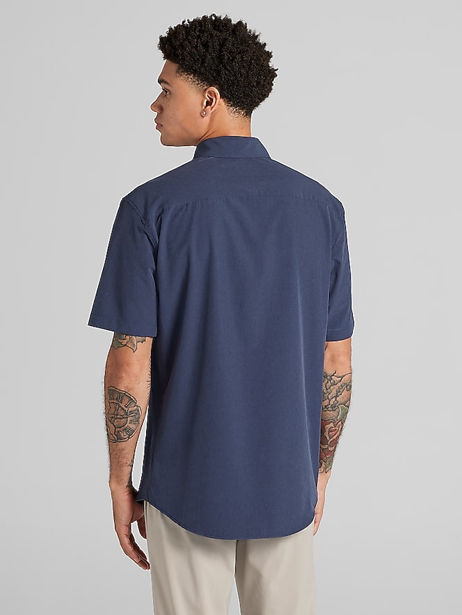 Awearness Kenneth Cole CHILLFLEX Modern Fit Short Sleeve 4-Way Stretch Button Up Shirt