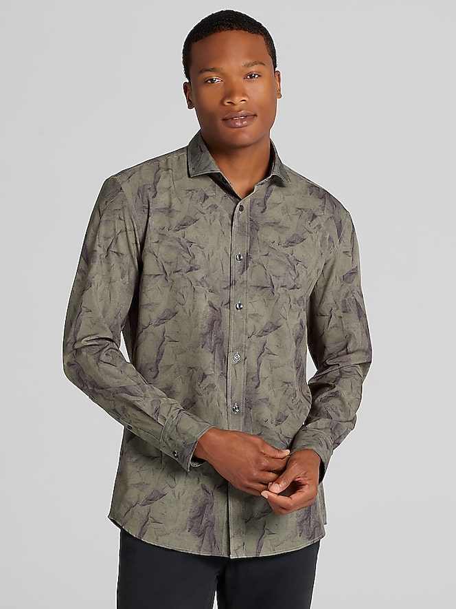 Awearness Kenneth Cole CHILLFLEX Slim Fit 4-Way Stretch Button Up Shirt