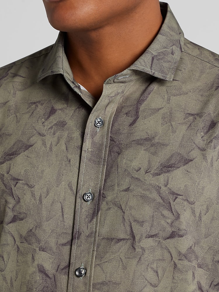 long prom dresses green Cotton Check Shirt for Men |Slim fit main image 1