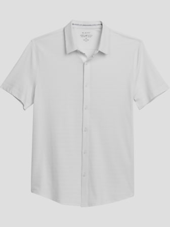 Slim Fit Knit Button Up Shirt