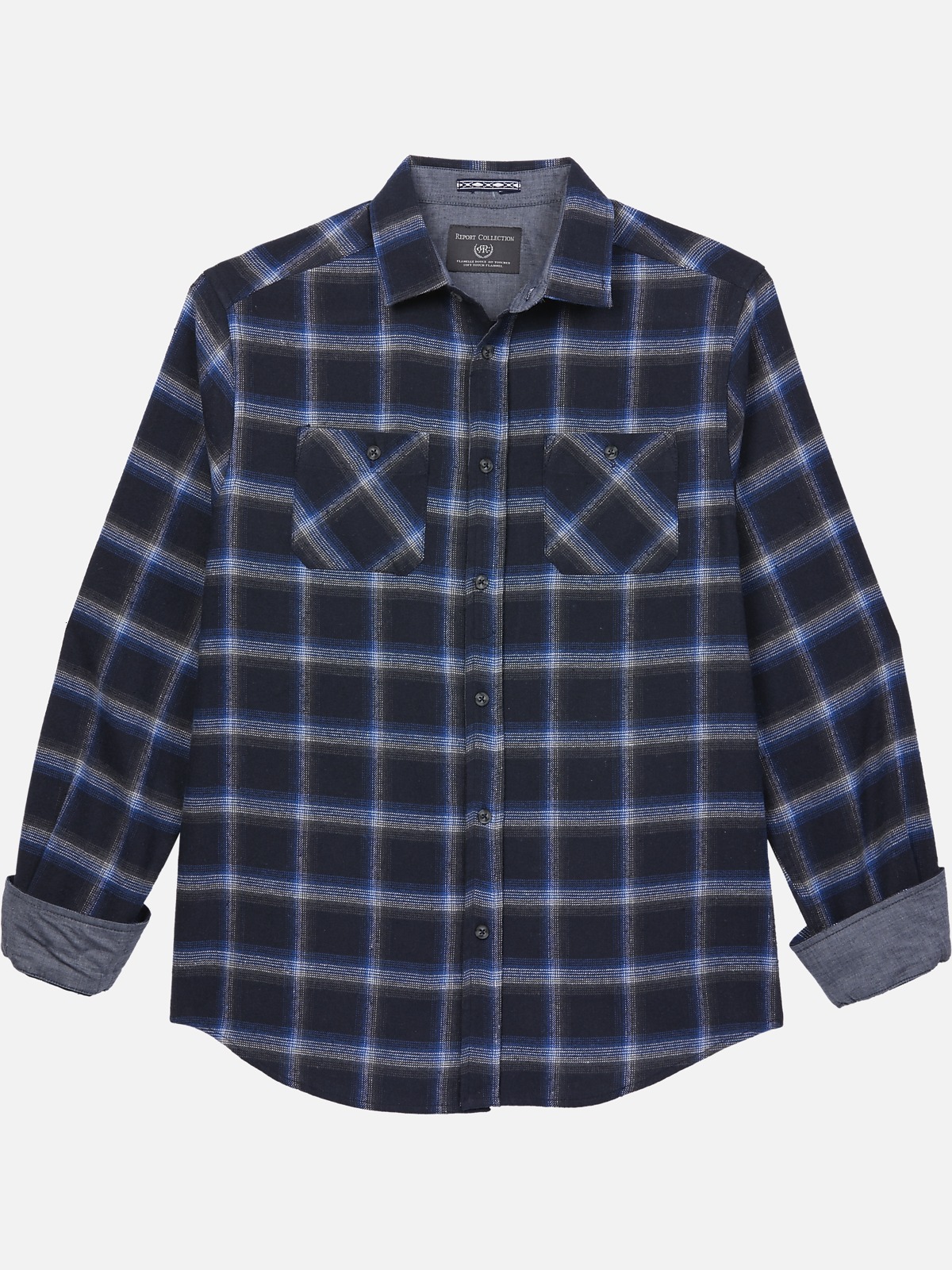 Report Collection Recycled Flannel Plaid Sport Shirt | All Sale| Men's ...