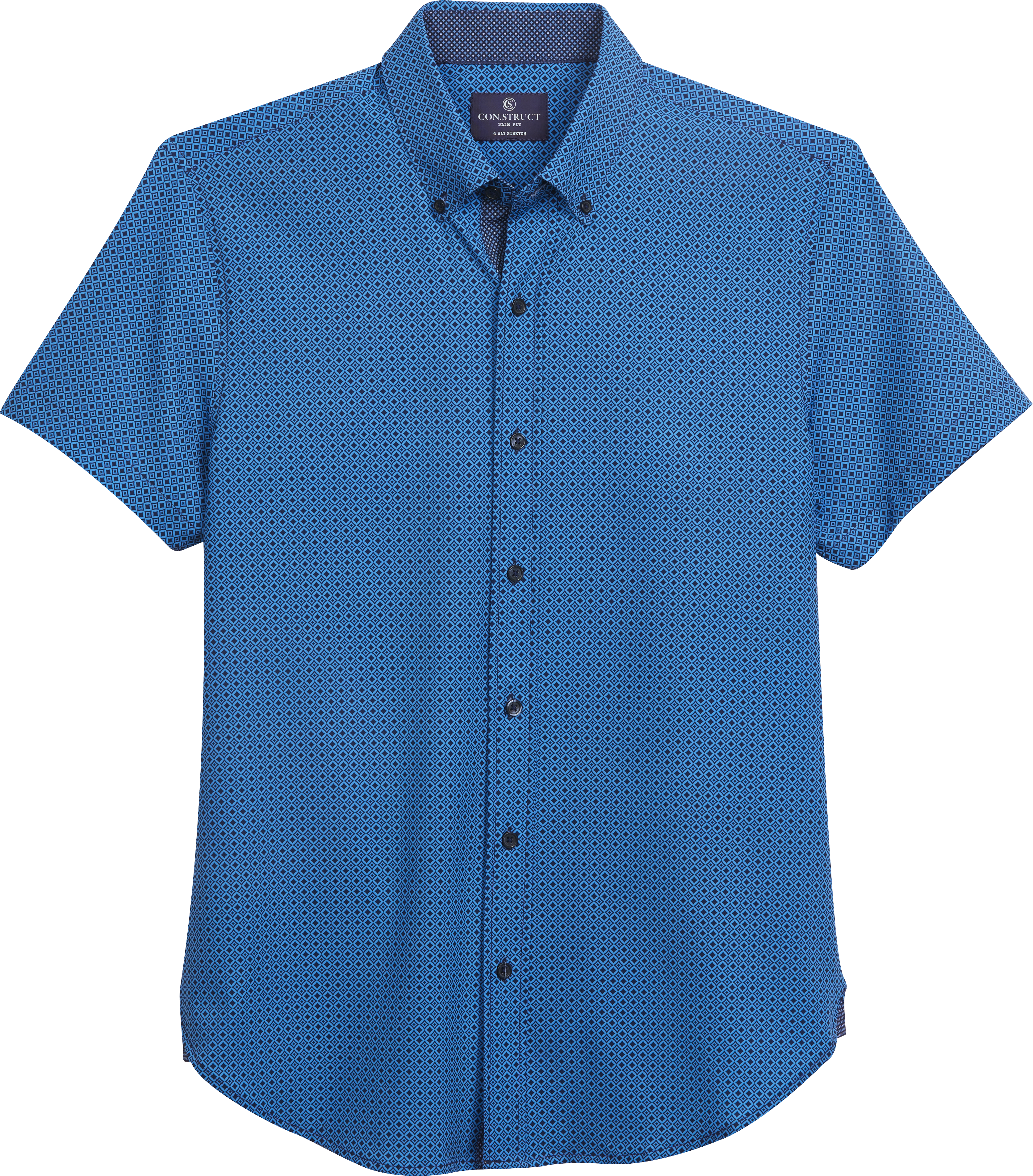 Slim Fit Diamond Print Sport Shirt