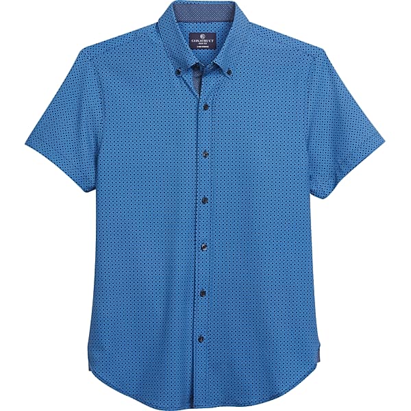 Con.Struct Men's Slim Fit Diamond Print Sport Shirt Blue - Size: Medium