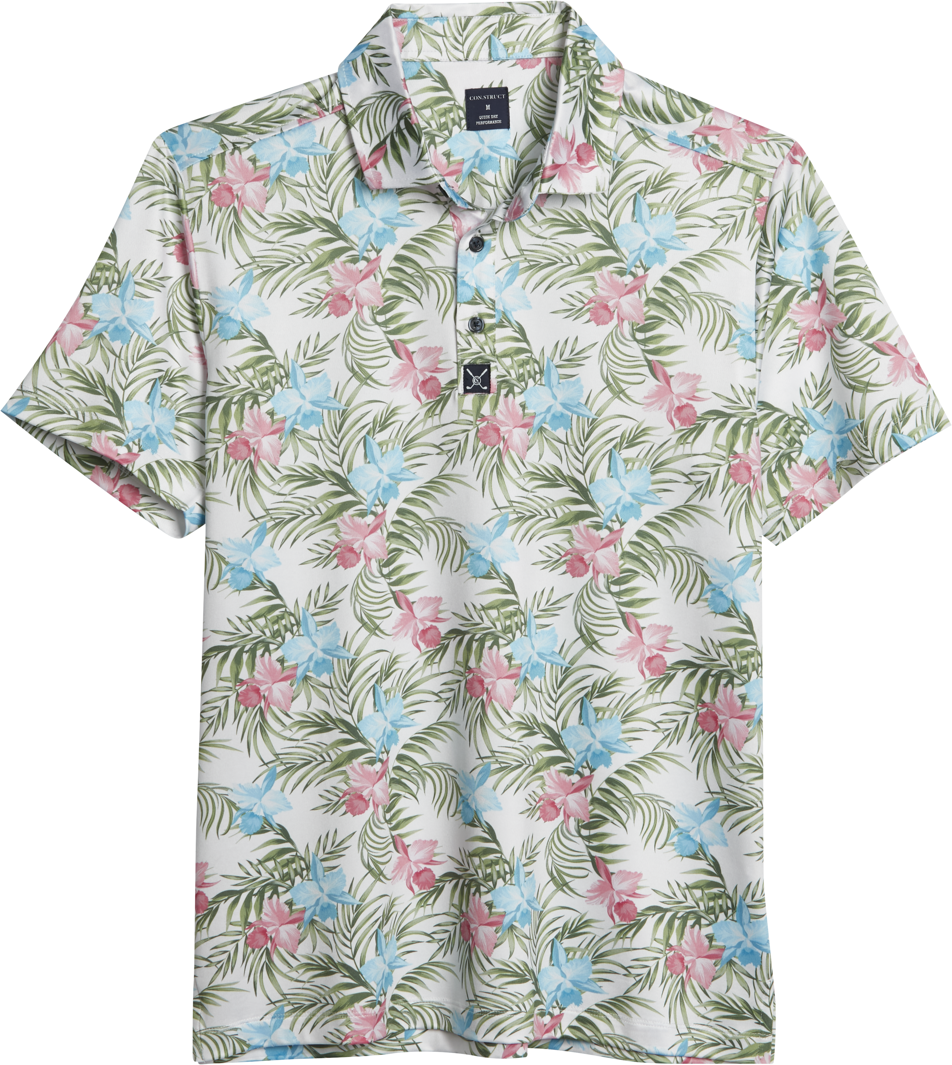 Slim Fit Tropical Floral Performance Polo