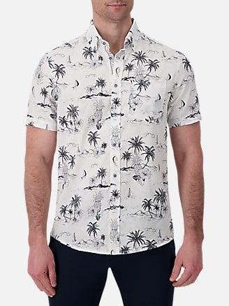 Report Collection Modern Fit Short Sleeve Nautical Print Sport Shirt ...