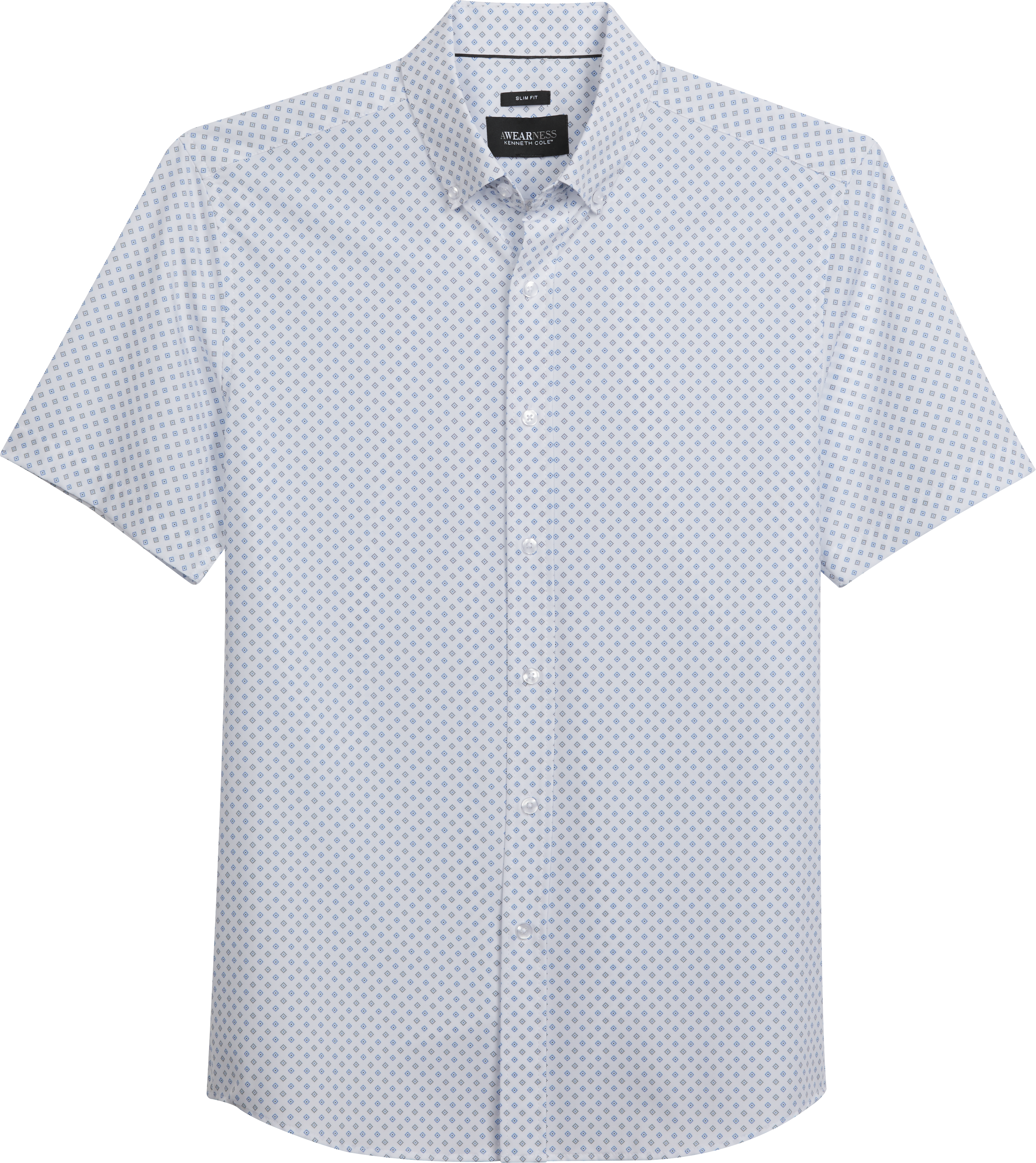 Slim Fit Diamond Dot Performance 4-Way Stretch Short Sleeve Sport Shirt