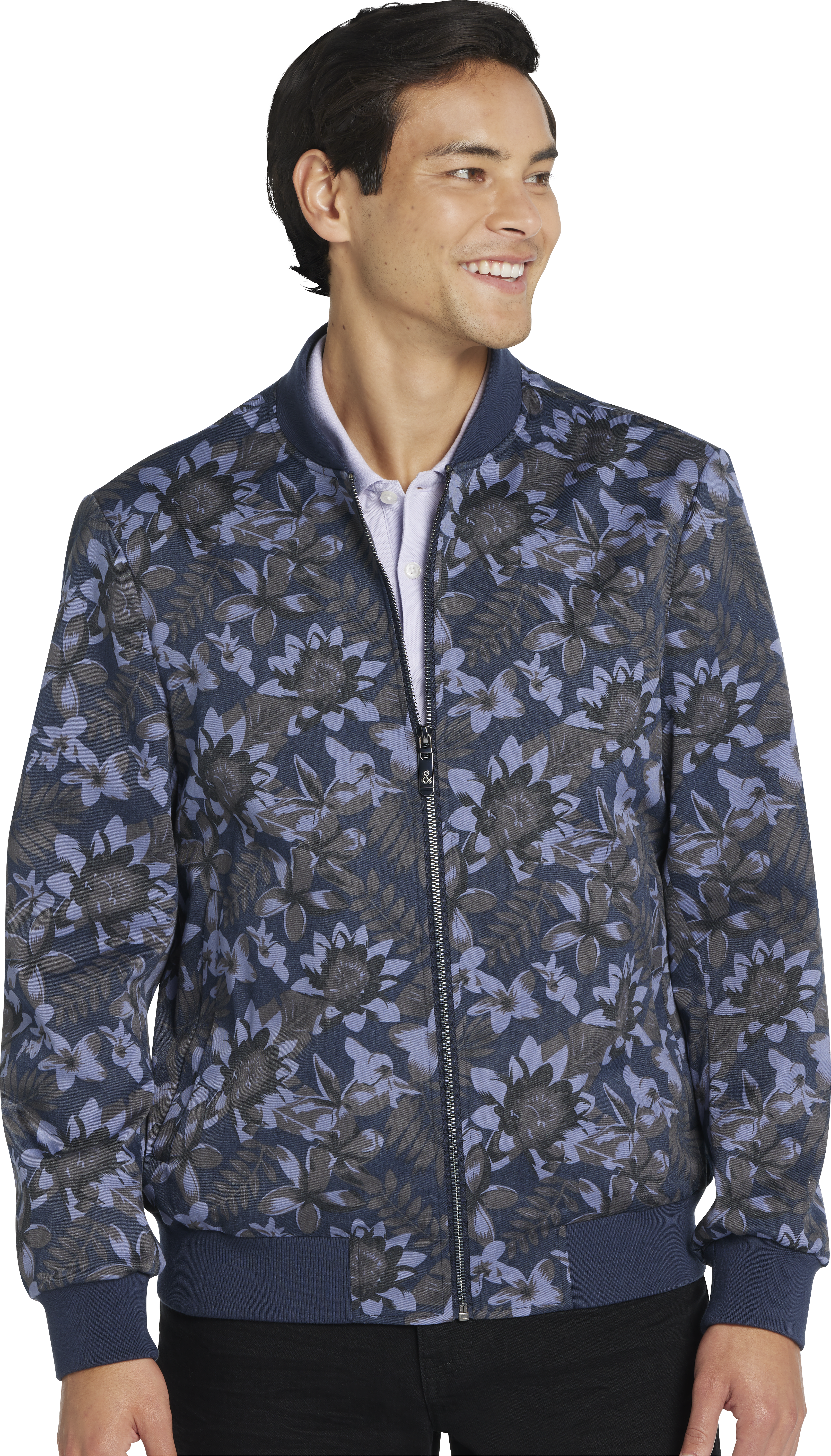 Slim Fit Floral Bomber Jacket