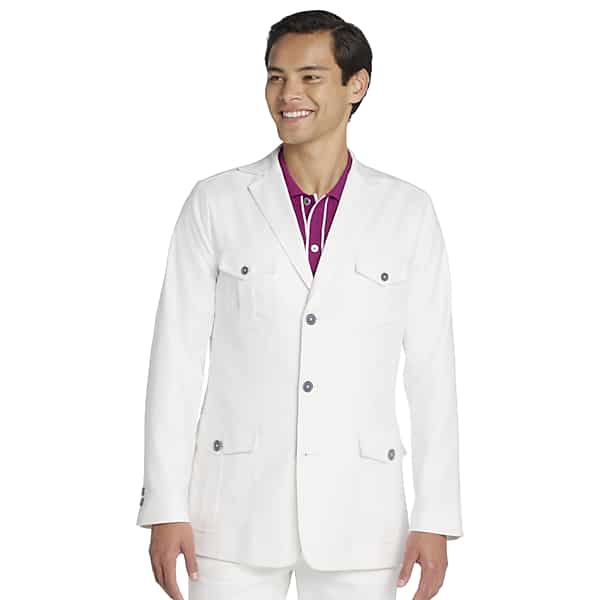 Paisley & Gray Big & Tall Men's Slim Fit 4-Pocket Sport Coat White - Size: XLT