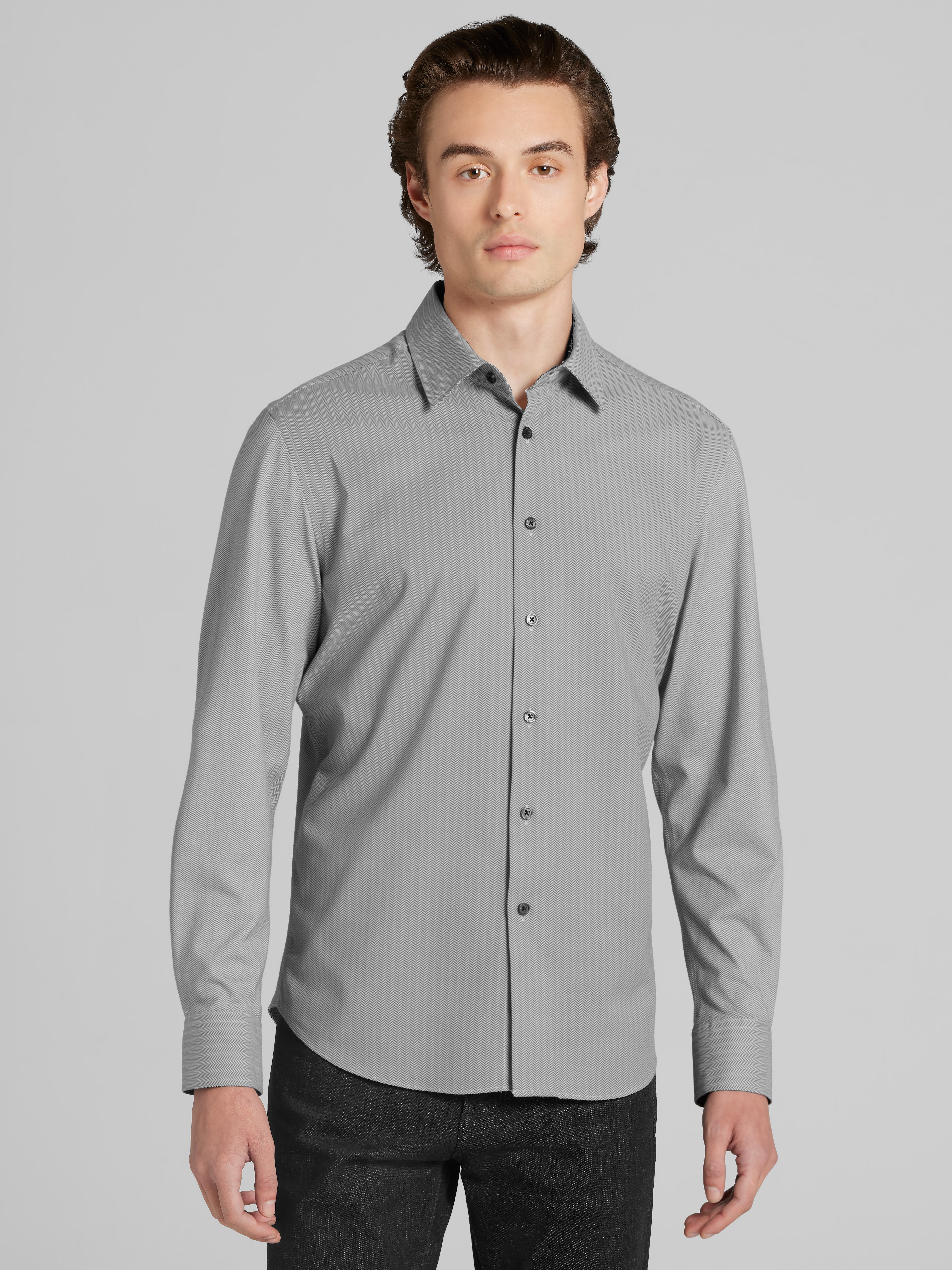 Modern Fit Comfort Stretch Hybrid Button Up Shirt