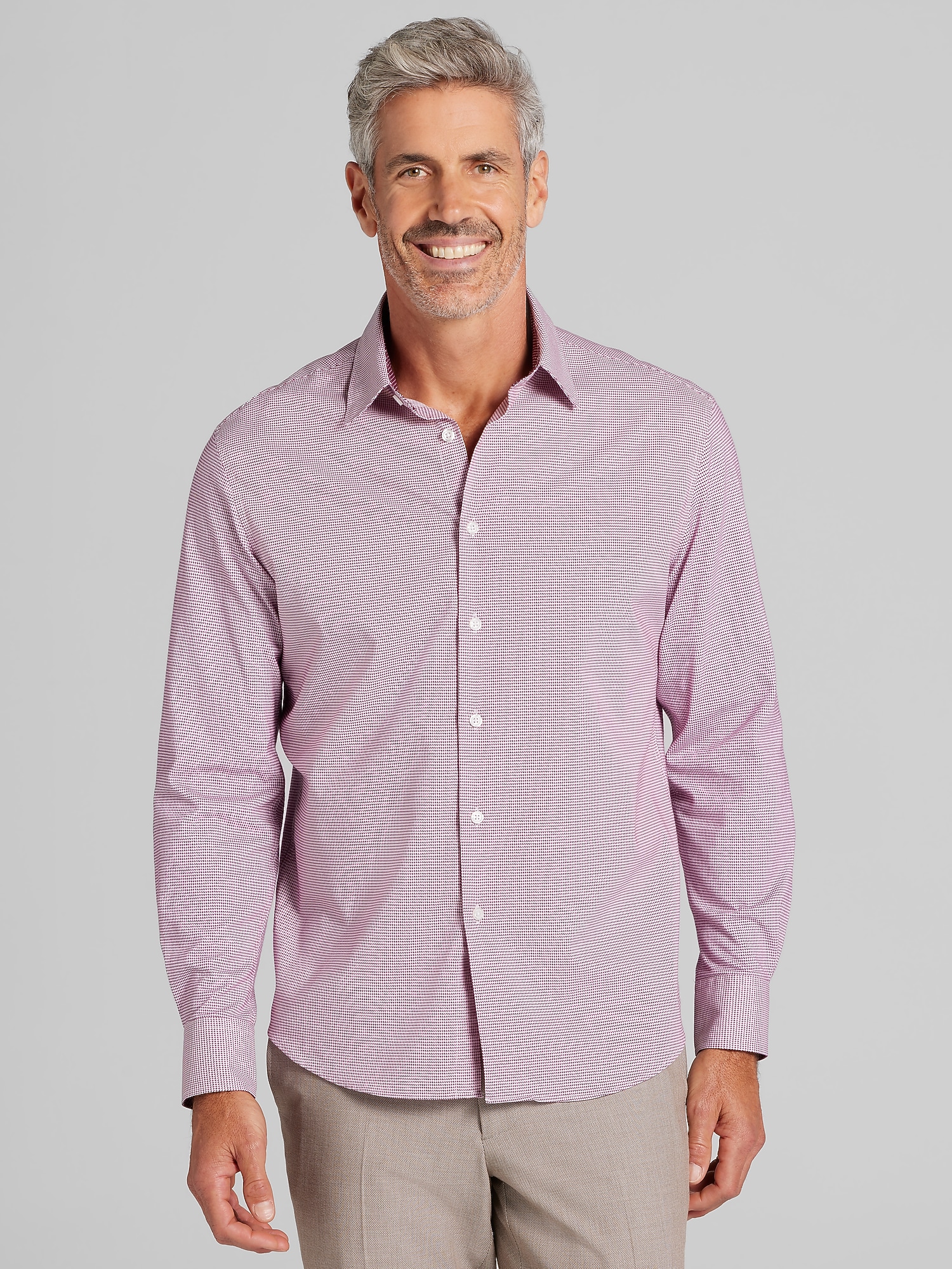 Joseph Modern Fit Stretch Hybrid Button Up Shirt (Burg)