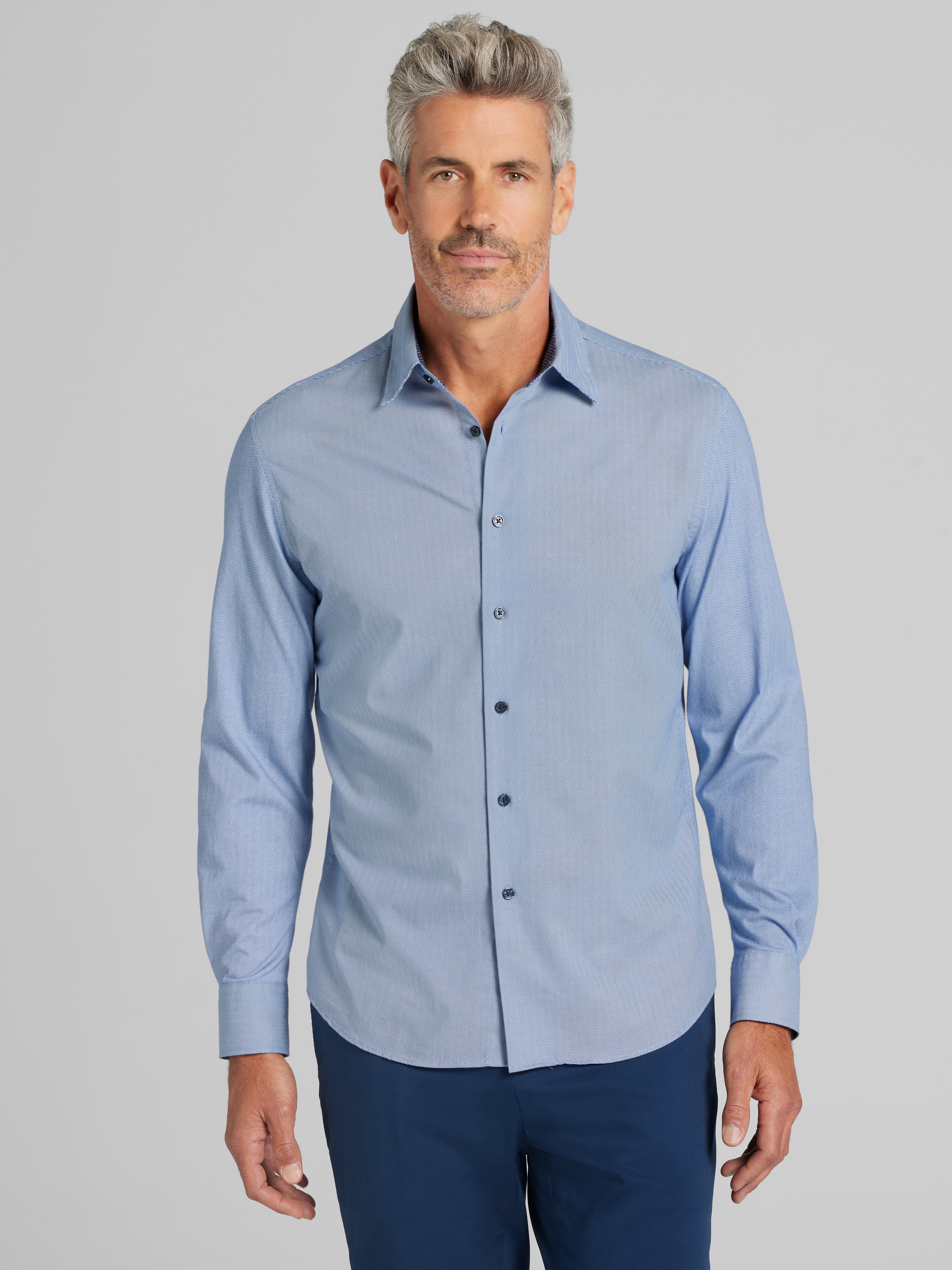 Modern Fit Comfort Stretch Hybrid Button Up Shirt