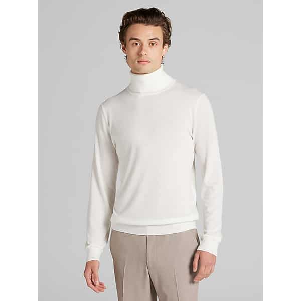 Paisley & Gray Men's Slim Fit Turtleneck Sweater Cream - Size: XL TMW6RXY40025