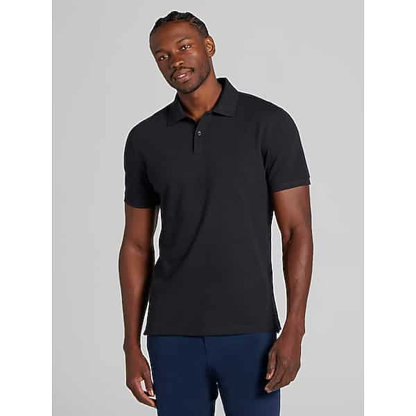 Wilke-Rodriguez Big & Tall Men's Modern Fit Pique Knit Polo Jet Black - Size: XXL