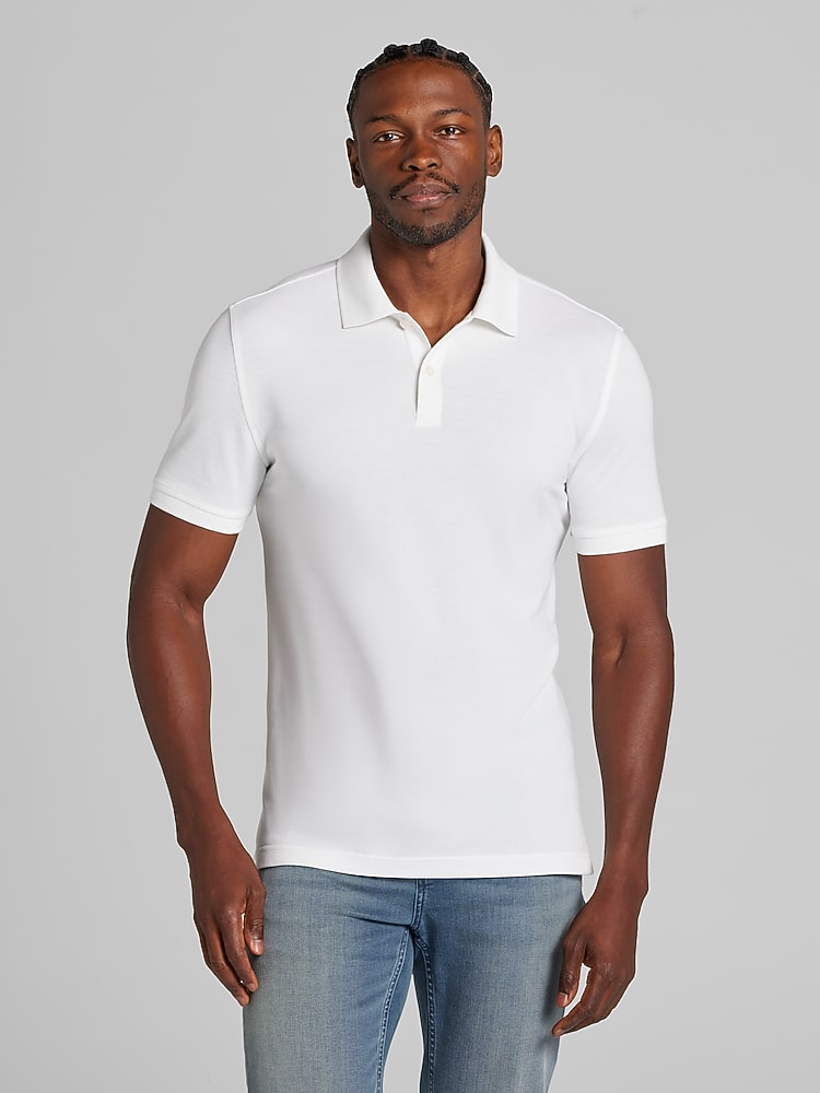 Wilke-Rodriguez Modern Fit Pique Knit Polo, Bright White | Polo