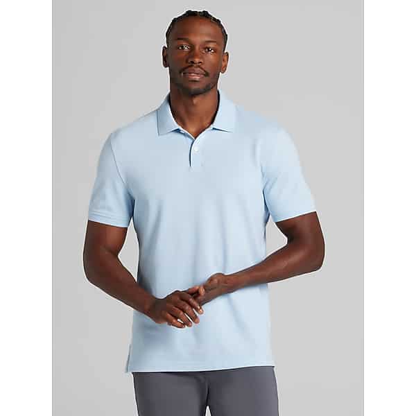 Wilke-Rodriguez Big & Tall Men's Modern Fit Pique Knit Polo Cashmere Blue -