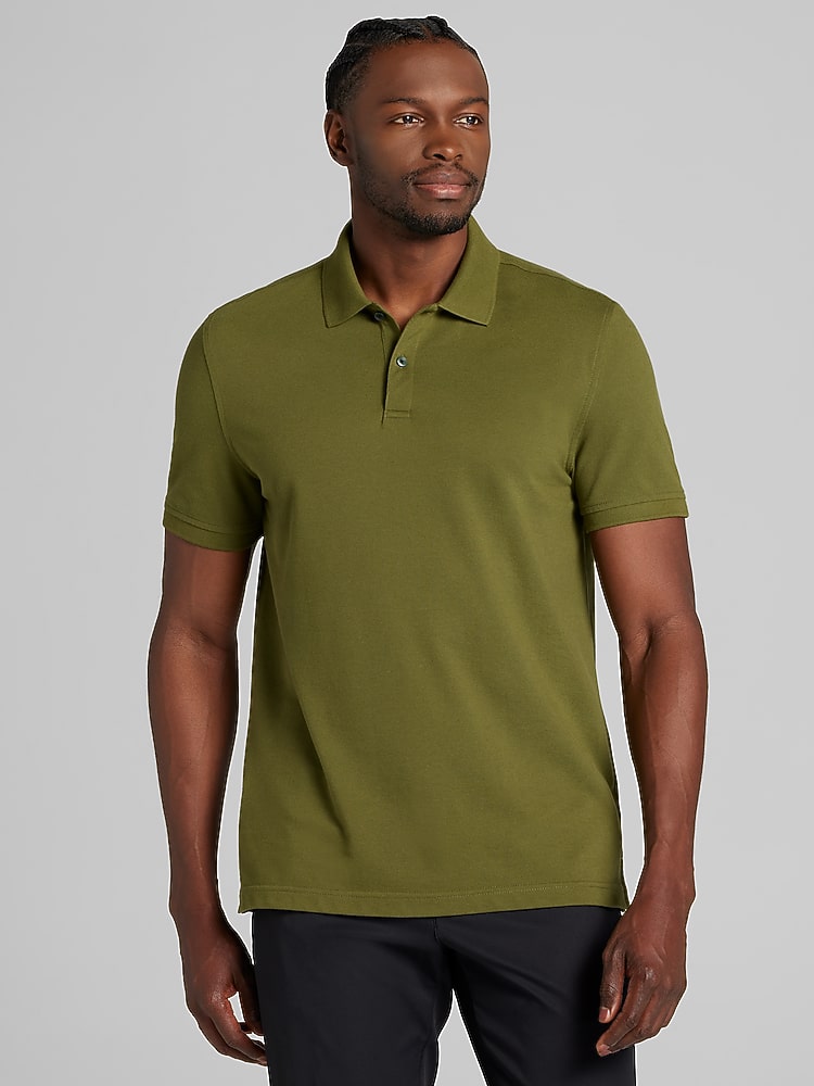 Wilke-Rodriguez Modern Fit Pique Knit Polo Shirt, Kelly Green