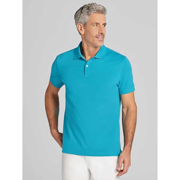 Wilke-Rodriguez Big & Tall Men's Modern Fit Pique Knit Polo Bright Blue - Size: XXL
