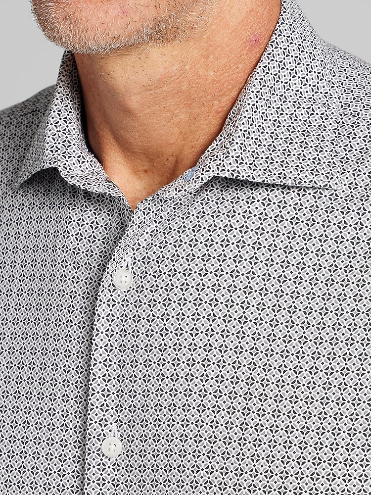Joseph Abboud Classic Fit Button Up Shirt, Grey - Black | Long Sleeve  Button Up Shirts | Men's Wearhouse