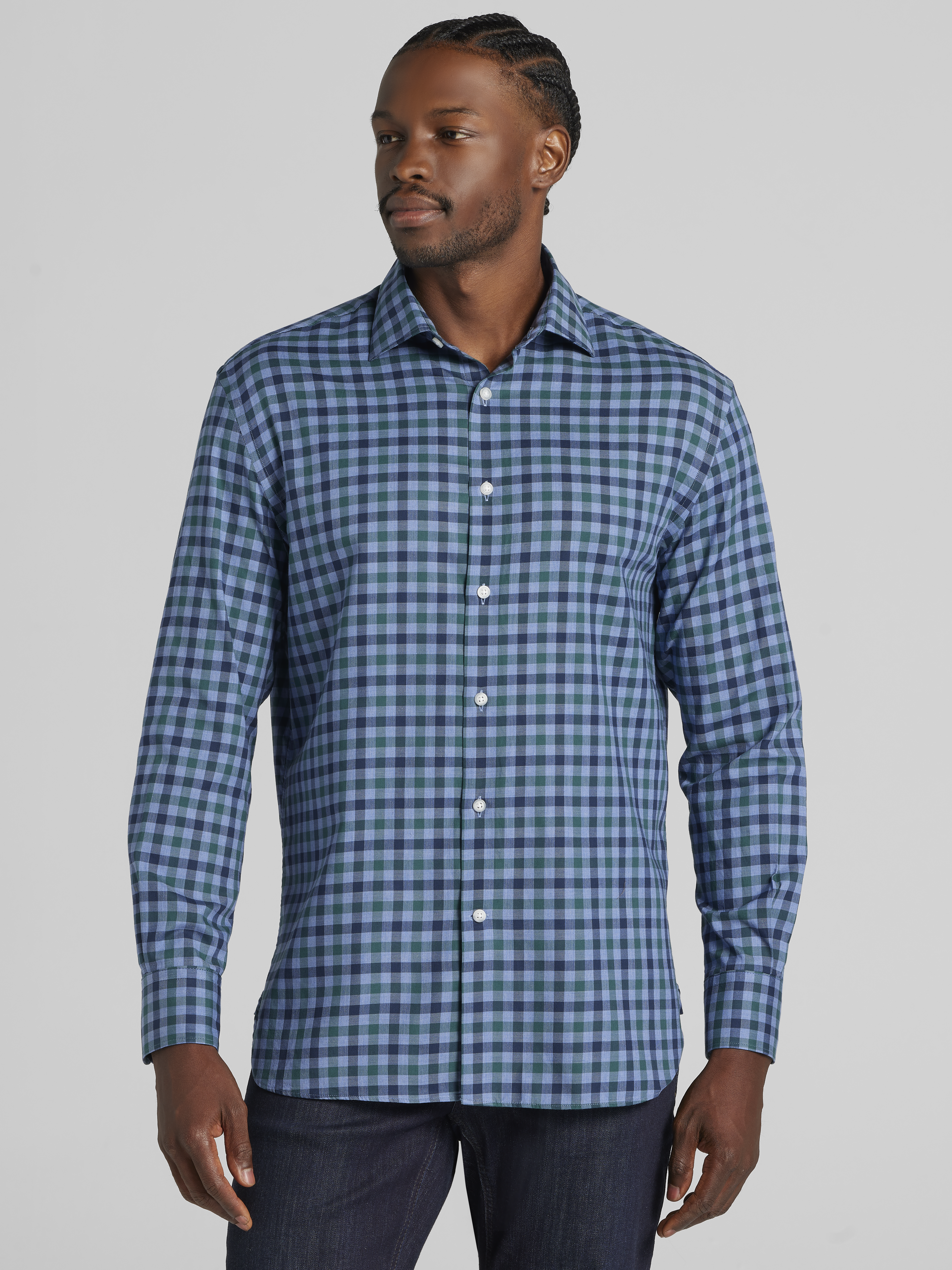 Modern Fit Button Up Shirt