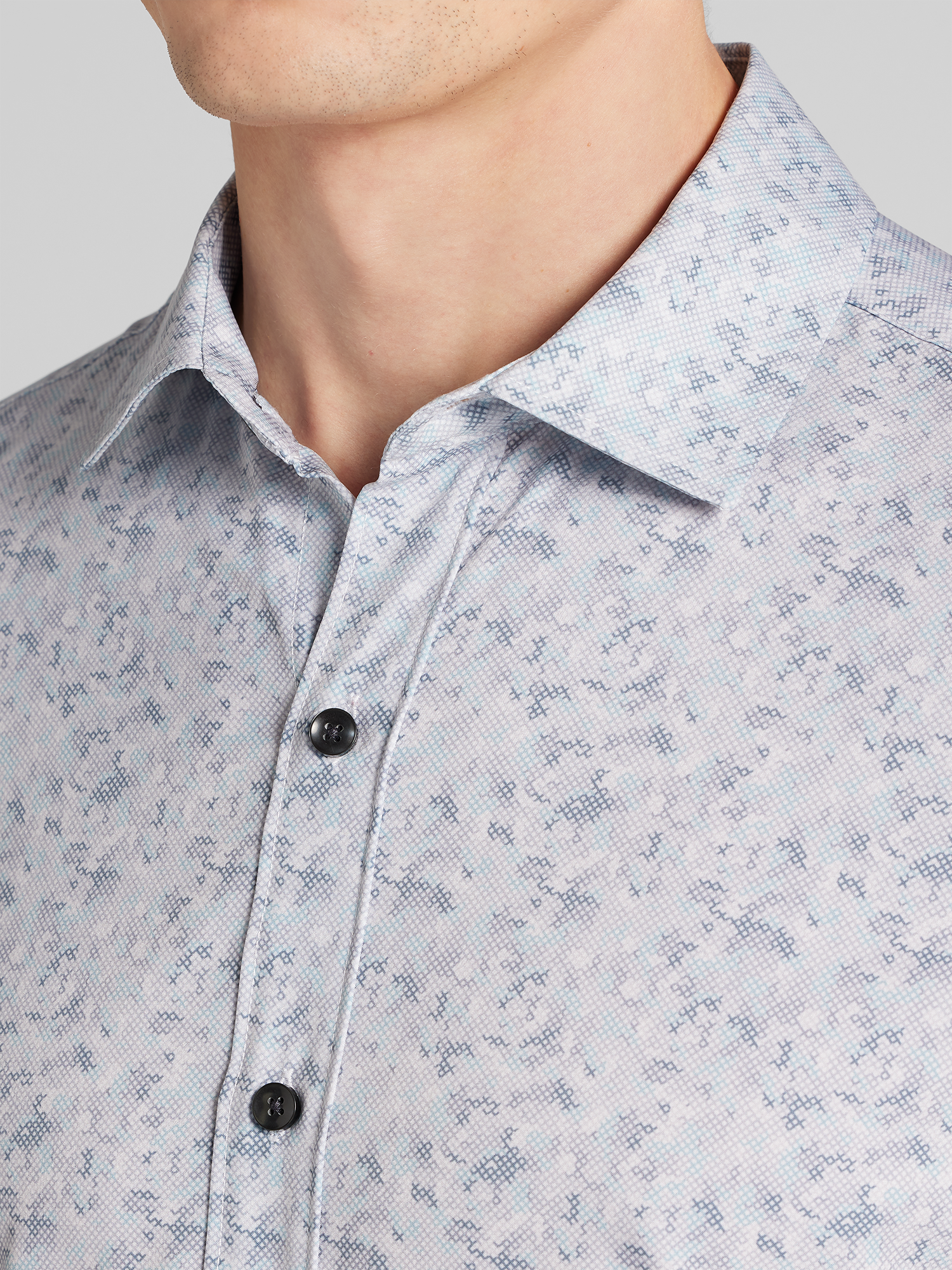 CHILLFLEX Slim Fit 4-Way Stretch Short Sleeve Button Up Shirt