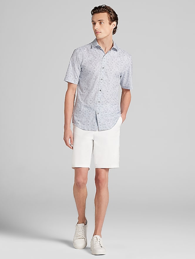 Awearness Kenneth Cole CHILLFLEX Slim Fit 4-Way Stretch Short Sleeve Button Up Shirt