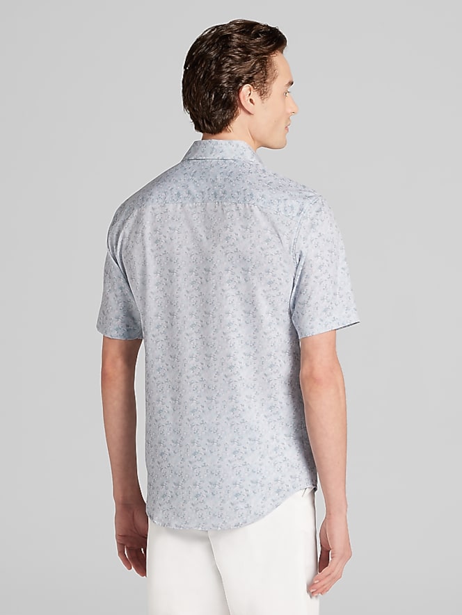 Awearness Kenneth Cole CHILLFLEX Slim Fit 4-Way Stretch Short Sleeve Button Up Shirt