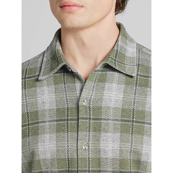 Joseph Abboud Men's Modern Fit Button Up Overshirt Sea Spray - Size: Medium
