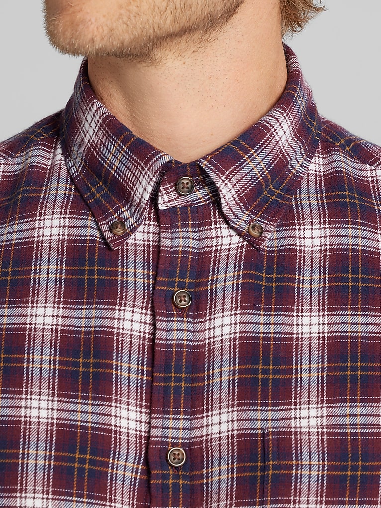 Wilke-Rodriguez Modern Fit Woven Flannel Button Up Shirt