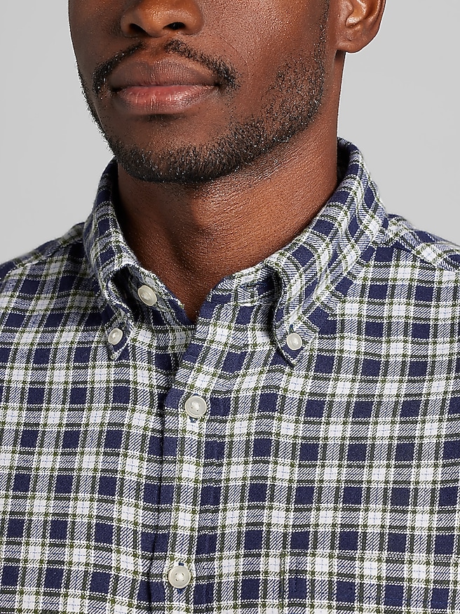 Wilke-Rodriguez Big & Tall Men's Modern Fit Flannel Button Up Shirt , Blue