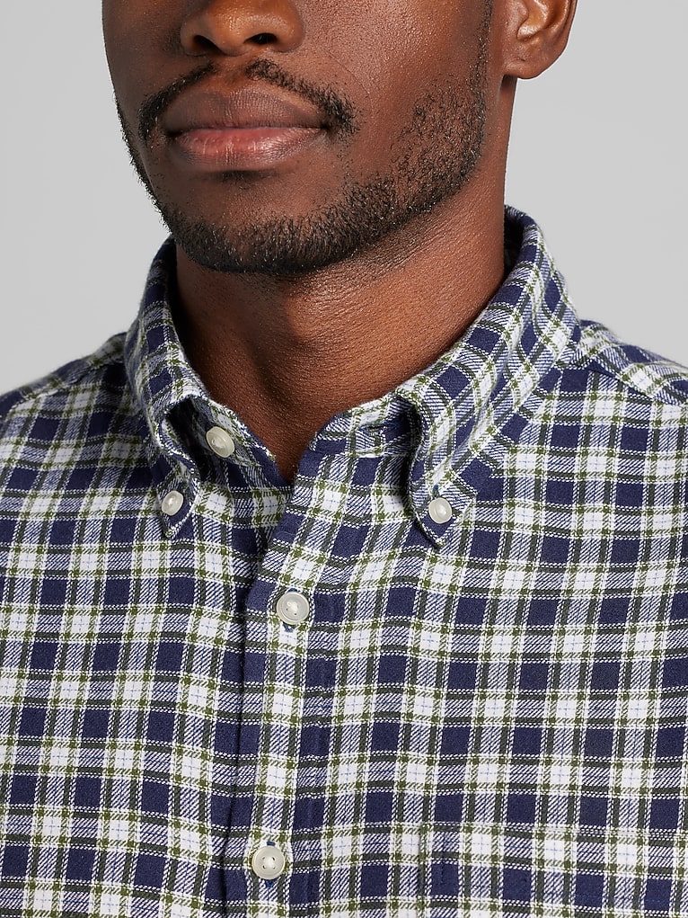 Wilke-Rodriguez Modern Fit Woven Flannel Button Up Shirt
