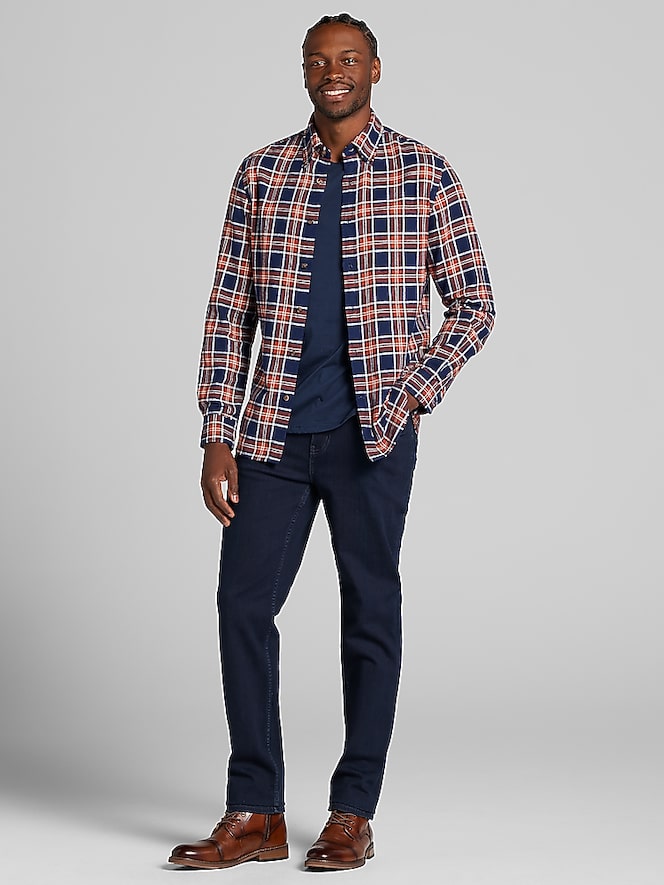 Wilke-Rodriguez Modern Fit Woven Flannel Button Up Shirt