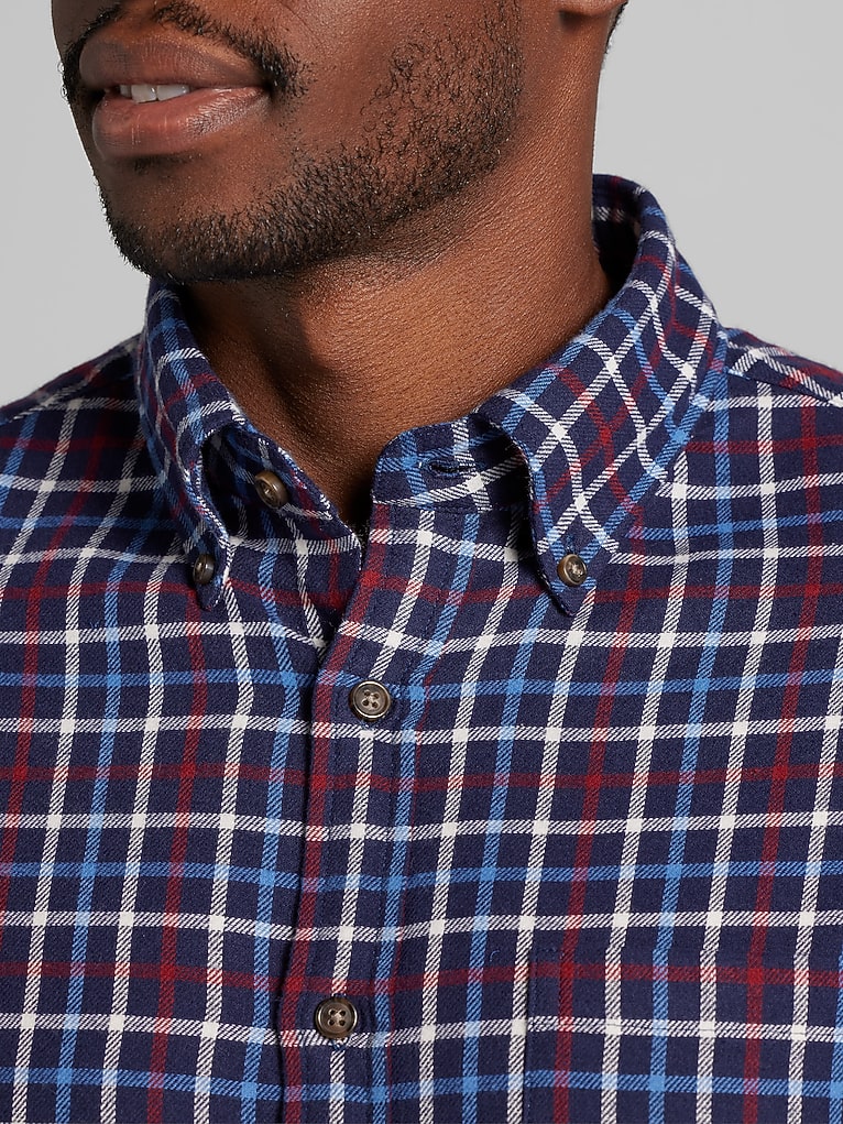 Wilke-Rodriguez Modern Fit Woven Flannel Button Up Shirt